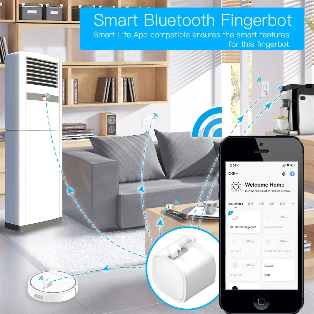 Gracefully Automated: Smart Finger Robot Switch for Hands-Free Home Control