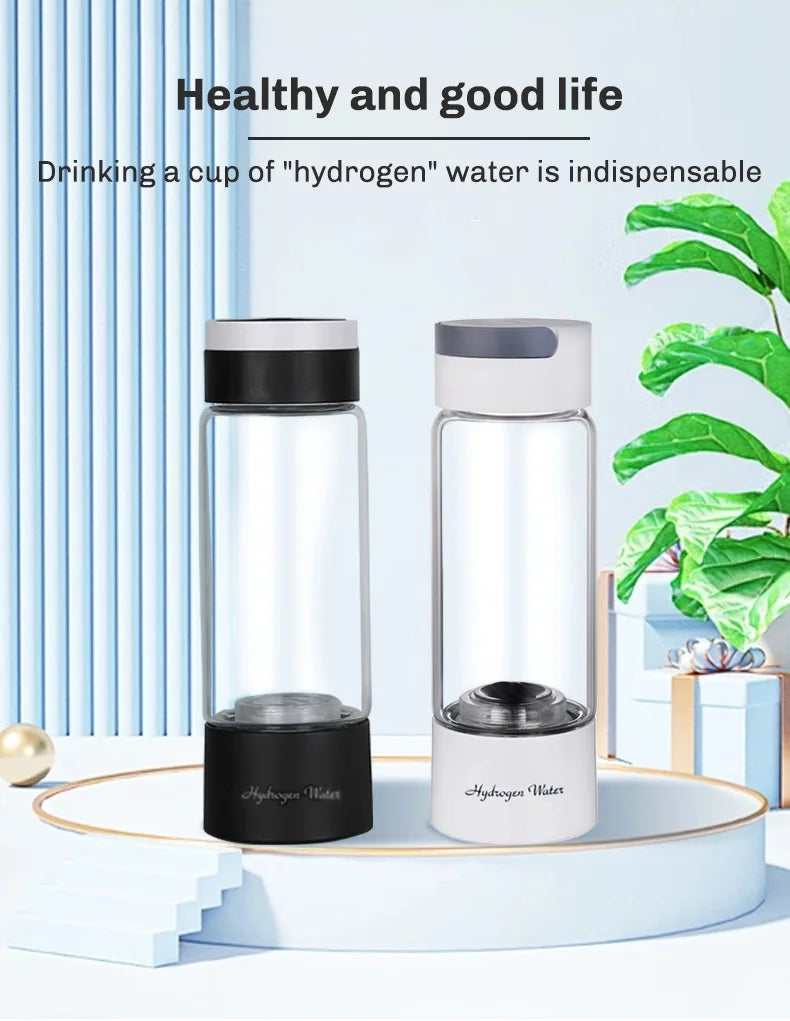 Glow & Go Hydrogen-Rich Water Bottle – USB Rechargeable Wellness Cup with Titanium Filter