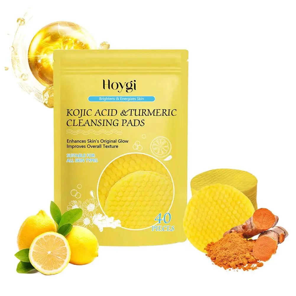 Gracefully Glowing™ Kojic Acid & Turmeric Exfoliating Cleansing Pads – Brighten, Clarify & Smooth (40 Pads)