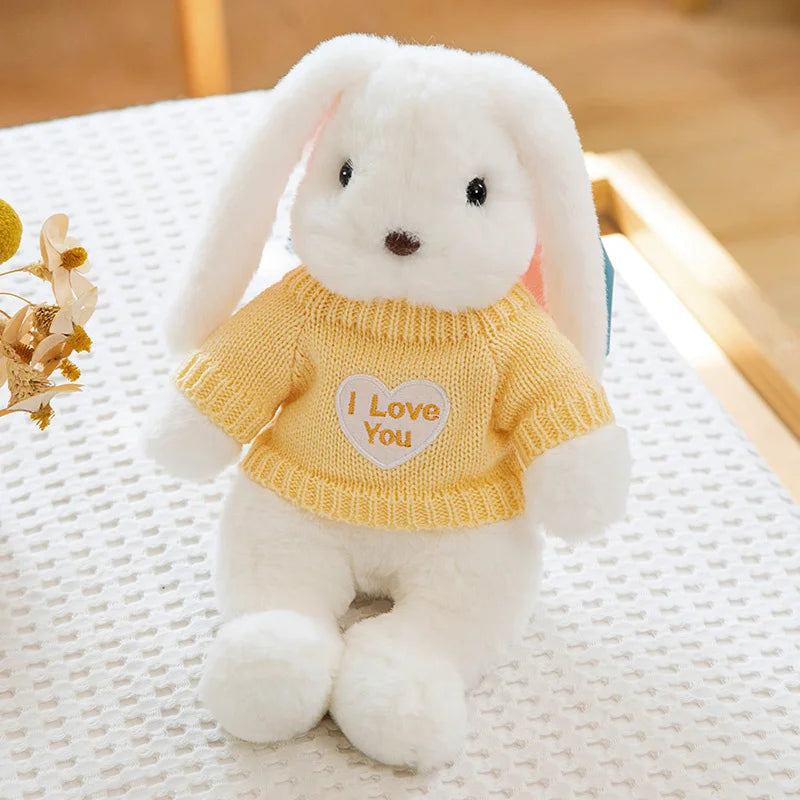 Big Ear Bunny Plush – Soft Stuffed Rabbit in Sweater (35cm / 45cm)