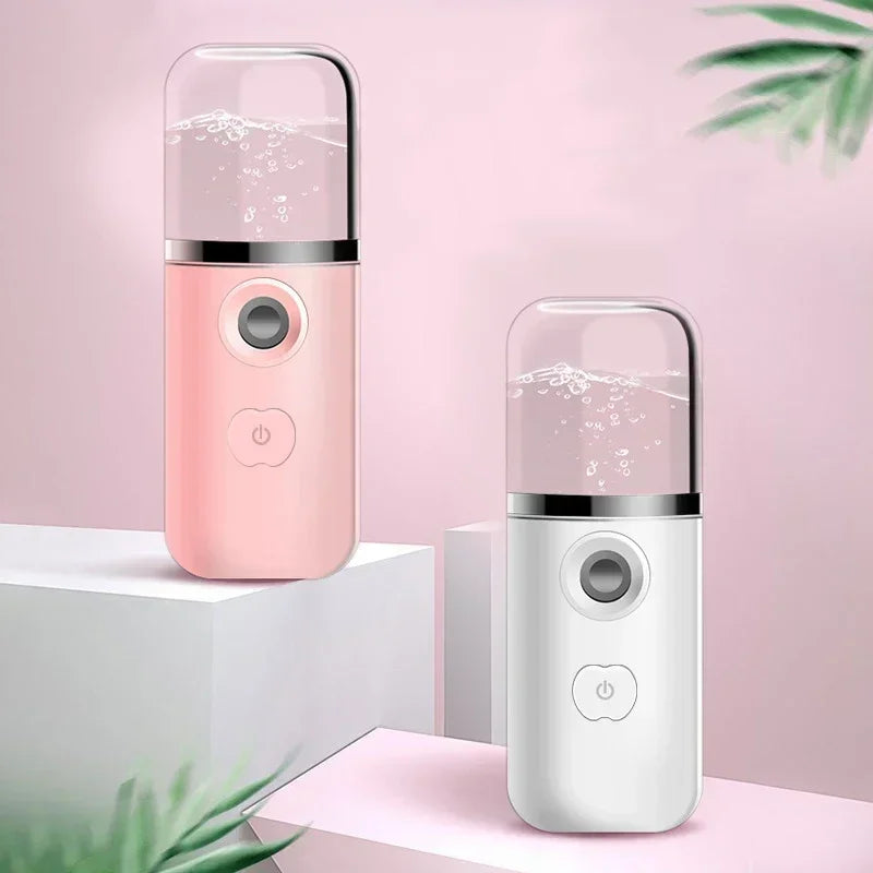 Gracefully Glowing Mini Nano Facial Mister – Hydrating Mist Steamer