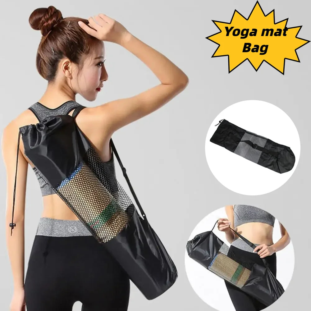 Glow & Go Breathable Yoga Mat Bag – Adjustable Shoulder Strap & Mesh Storage