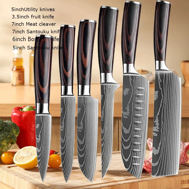 Gracefully Sharp™ Damascus-Style Chef Knife – Roast Ready Edition