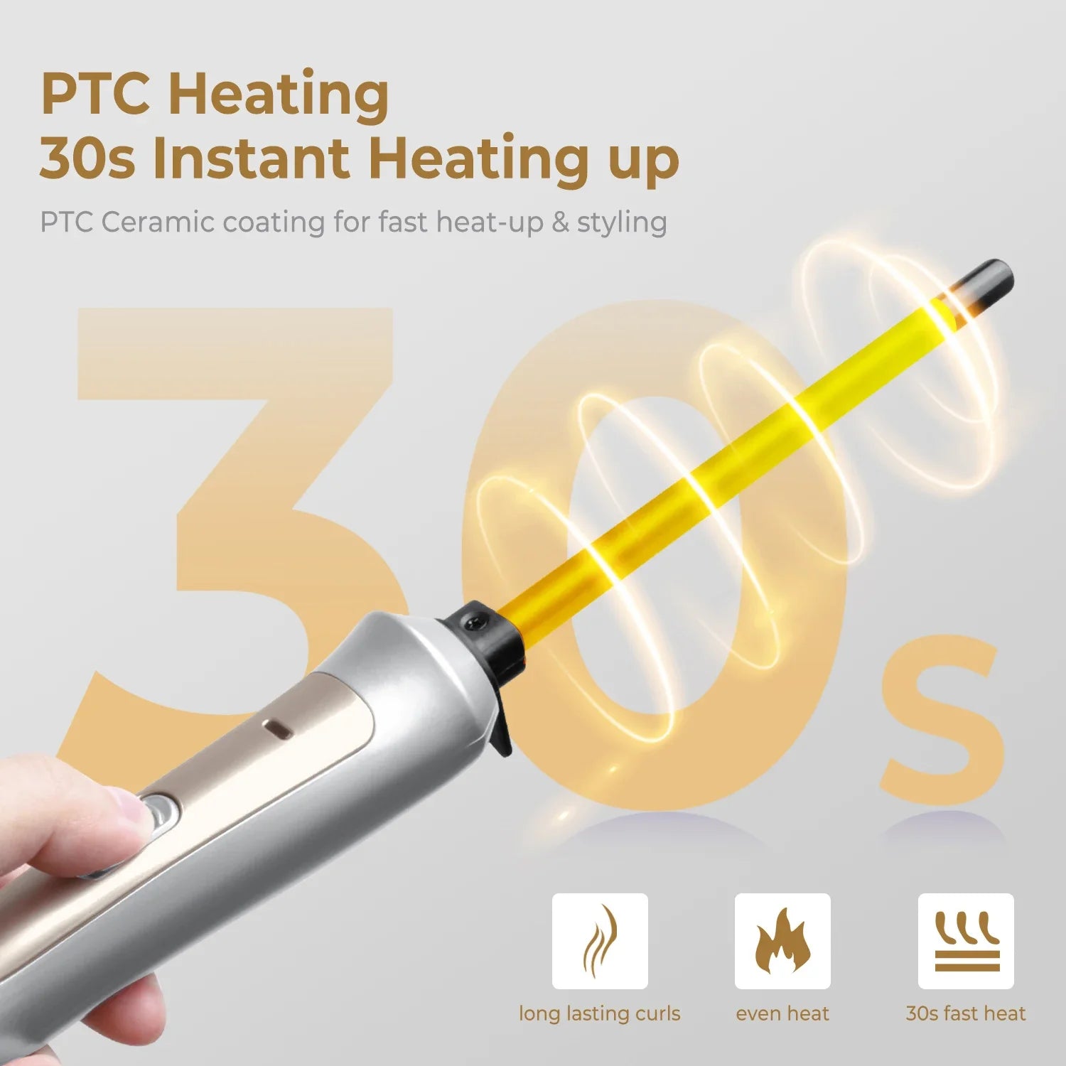 Glow & Go 9mm Precision Curl Wand – Defined Curls, Anytime