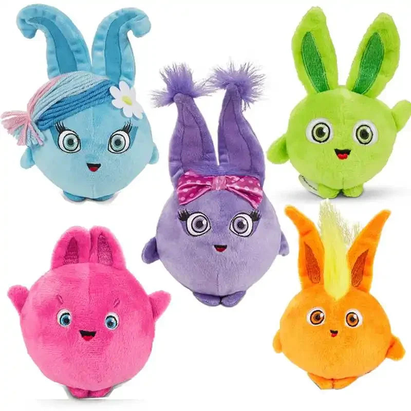 Rainbow Bunny Buddies – 5pc Colorful Plush Toy Set