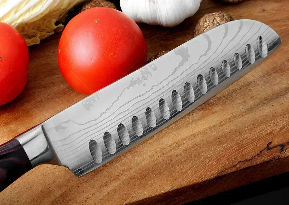 Gracefully Sharp™ Damascus-Style Chef Knife – Roast Ready Edition