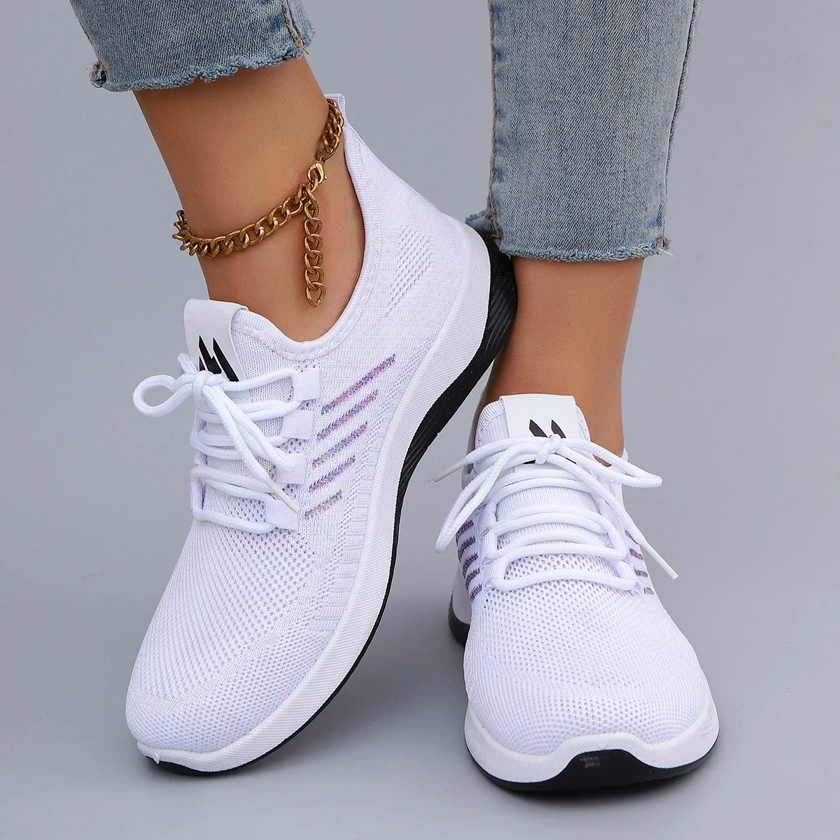 Spring & Autumn Women’s Casual Lace-Up Sneakers – Comfortable, Breathable, Lightweight & Wear-Resistant Sports Shoes