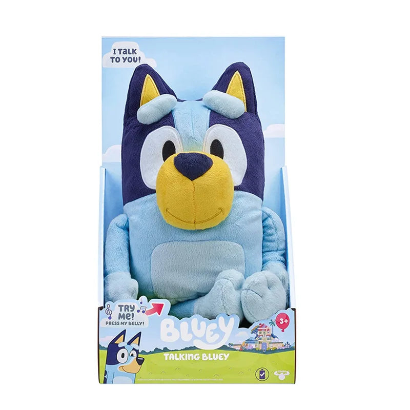 Bluey Talking Plush Toy Collection – Sound-Activated Cartoon Dogs (Gift Boxed)