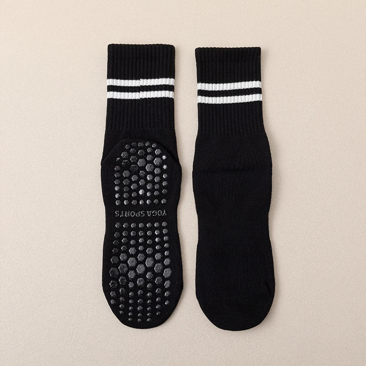 Glow & Go Non-Slip Pilates & Yoga Socks – 4 Pairs with Grips for Stability and Comfort