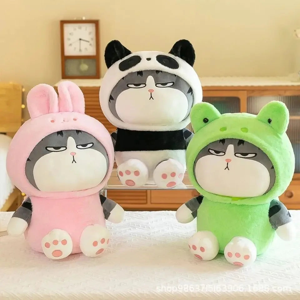 Squish Friends Hoodie Cat Plushies – Bunny, Panda & Frog