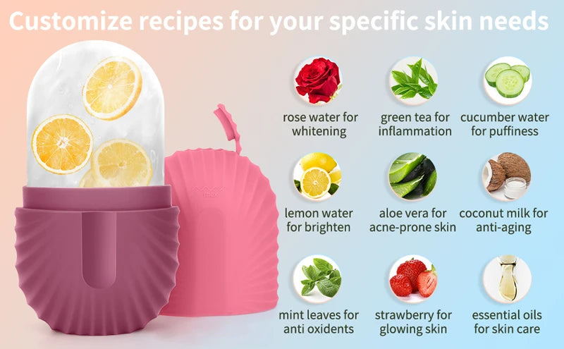 Gracefully Glowing Ice Face Roller – Silicone Mold for Puffiness & Pore Tightening