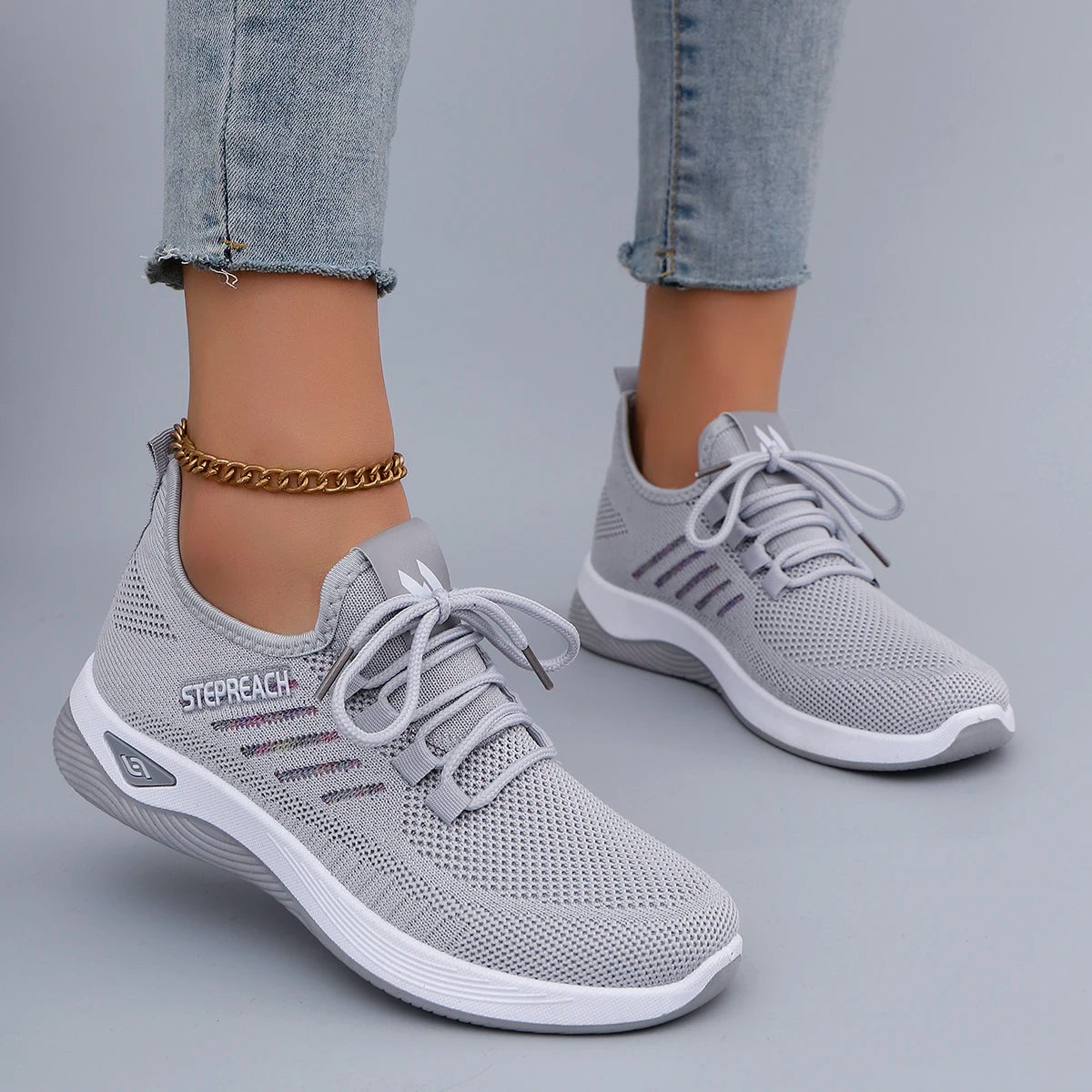 Spring & Autumn Women’s Casual Lace-Up Sneakers – Comfortable, Breathable, Lightweight & Wear-Resistant Sports Shoes
