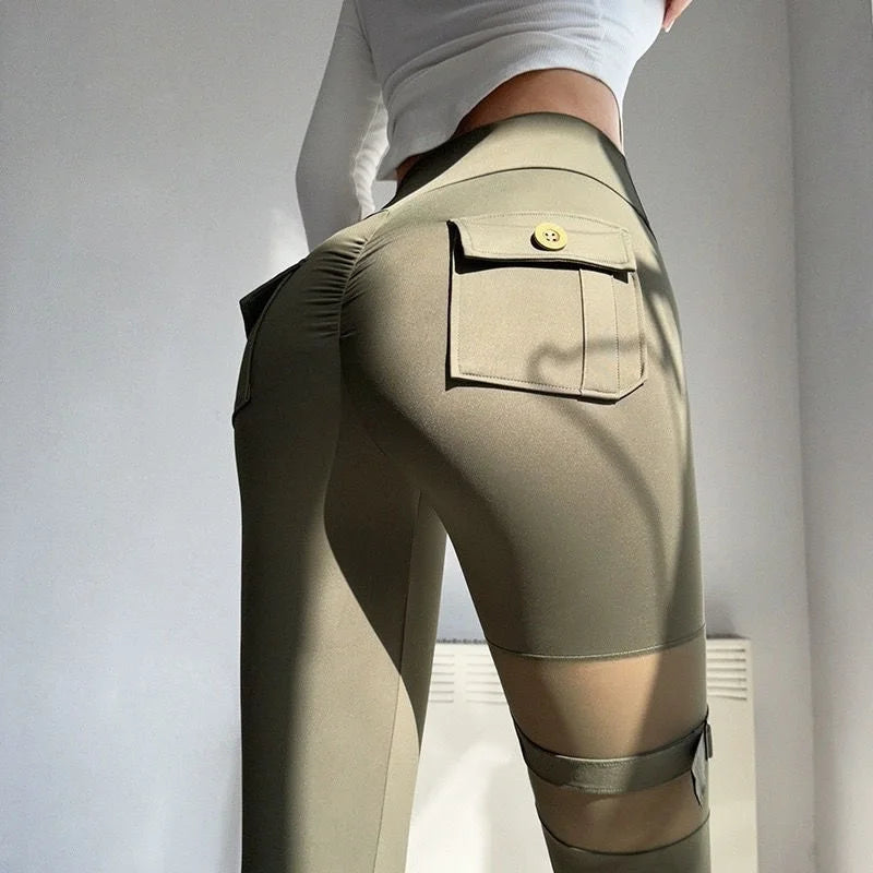High Waist Mesh Pocket Gym Leggings | Breathable & Stretchy | Different Colors to Choose From