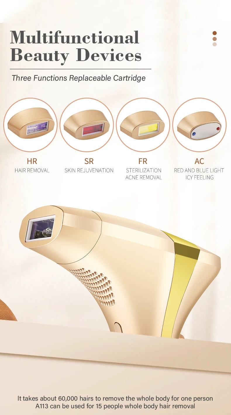 Gracefully Glowing 4-in-1 Ice IPL Hair Removal & Skin Rejuvenation Device