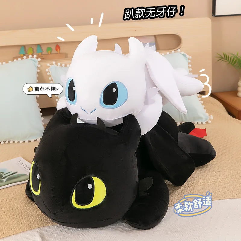 Night & Light Dragon Plush – 40cm Lying Stuffed Toy (Toothless Style)