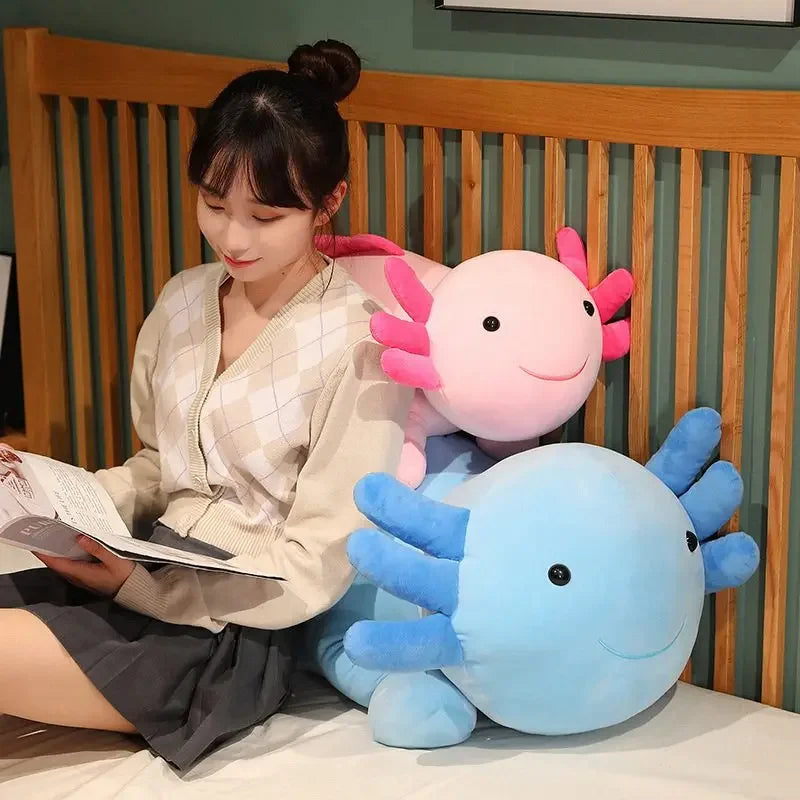 Axolotl Plush Pillow – 30cm Soft Salamander Toy in Pastel Colors