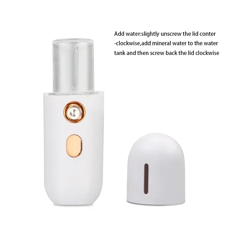 Gracefully Glowing Mini Nano Facial Mister – Hydrating Mist Steamer