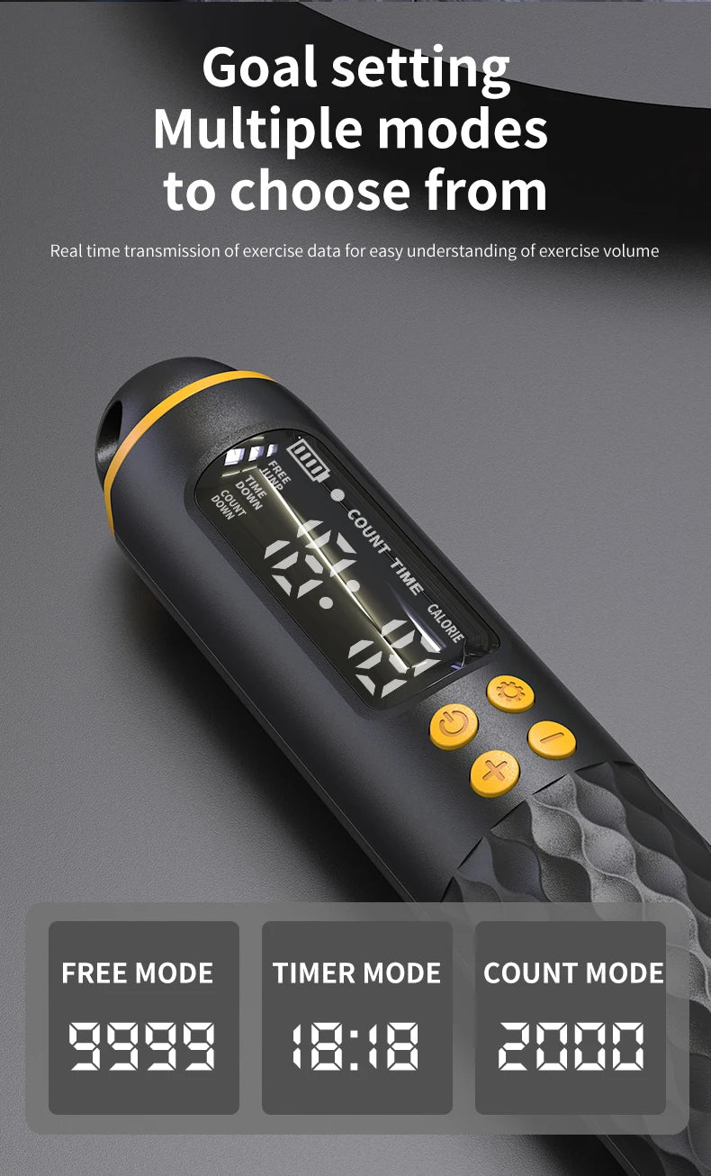Glow & Go Digital Smart Jump Rope – USB Rechargeable with Calorie Counter