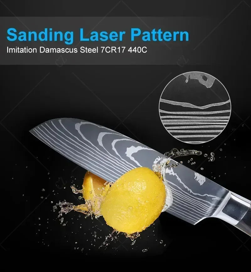 Gracefully Sharp™ Damascus-Style Chef Knife – Roast Ready Edition