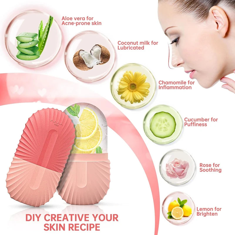 Gracefully Glowing Ice Face Roller – Silicone Mold for Puffiness & Pore Tightening