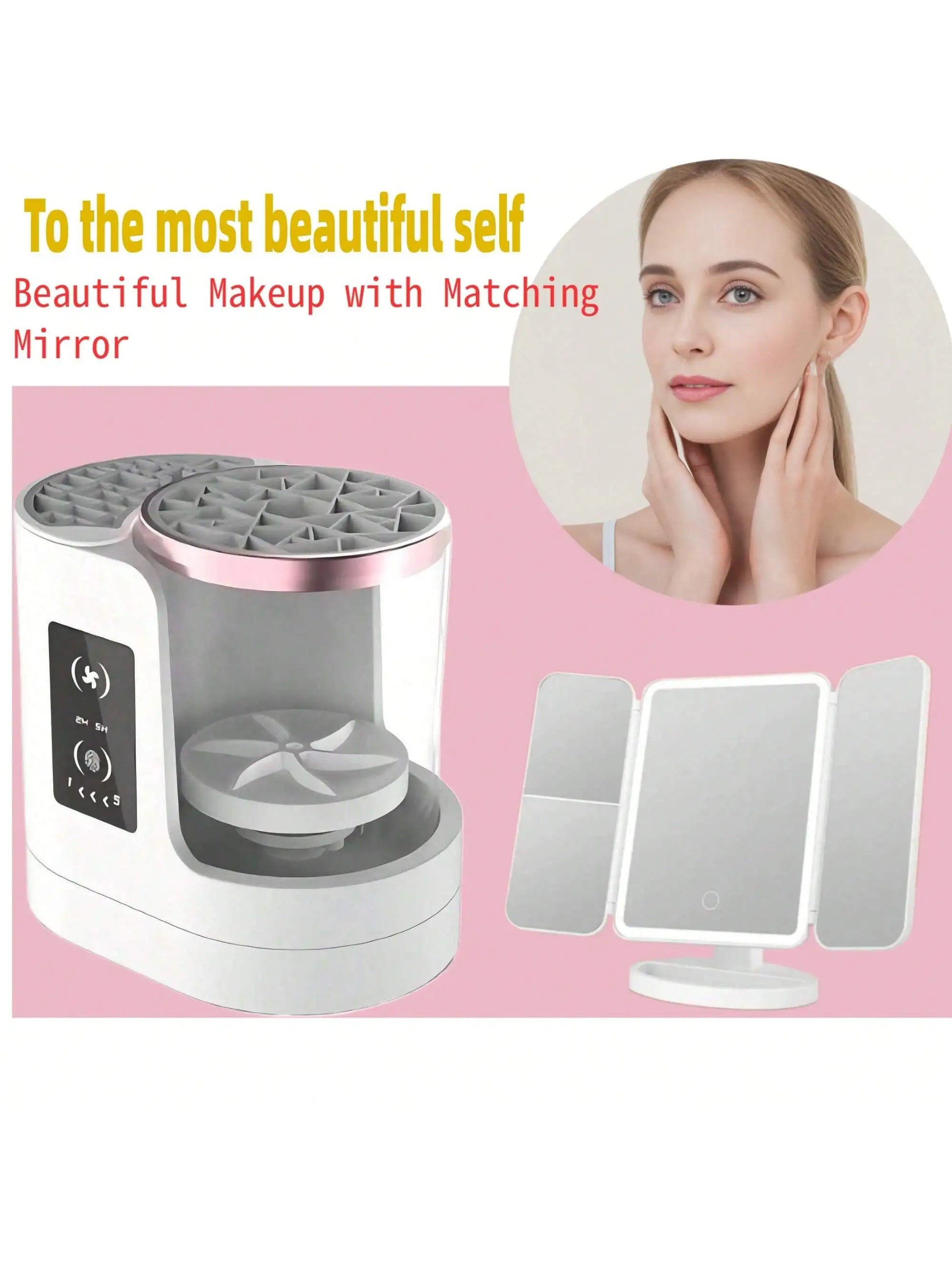 Gracefully Glowing™ Electric Makeup Brush Cleaner – Quick-Dry Automatic Cleaning Tool for Brushes & Sponges
