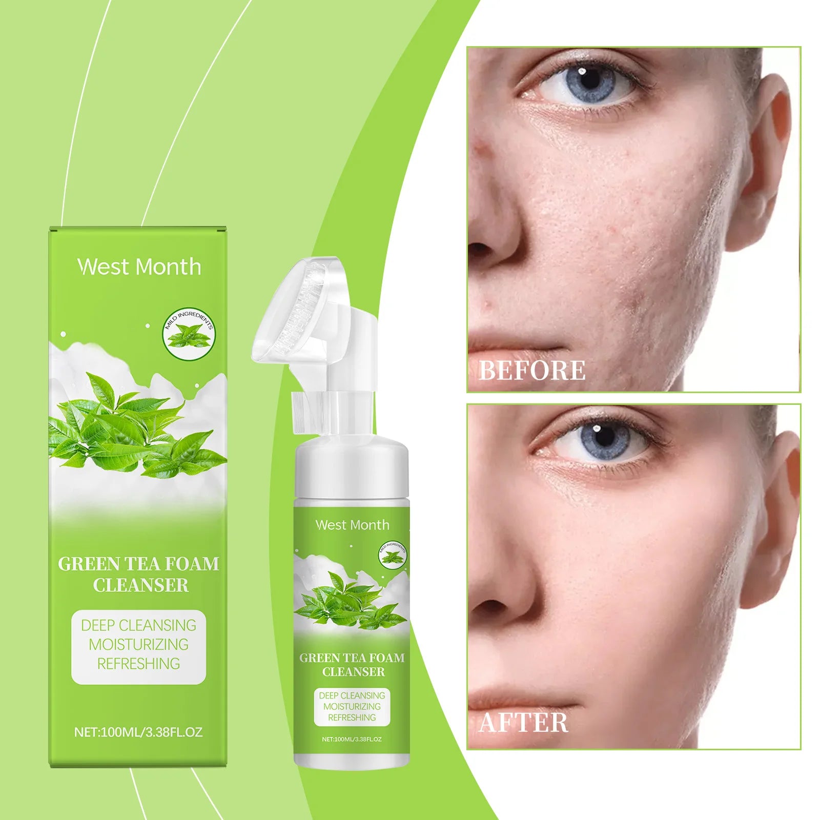 Botanical Glow Green Tea Cleanser – Purify & Refresh (100ml)