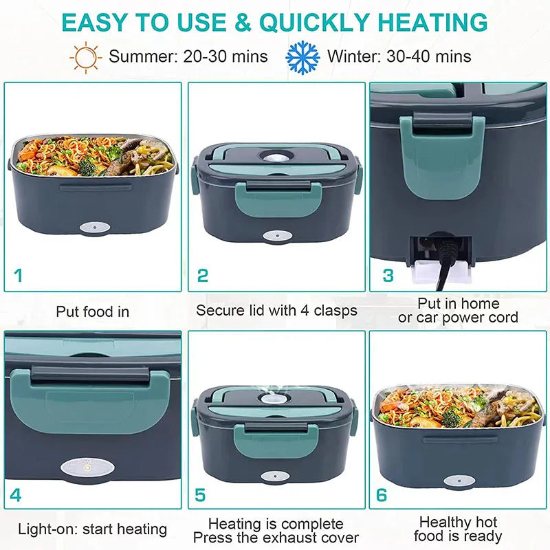 Gracefully Warm™ Electric Lunchbox – Portable Heated Meal Carrier