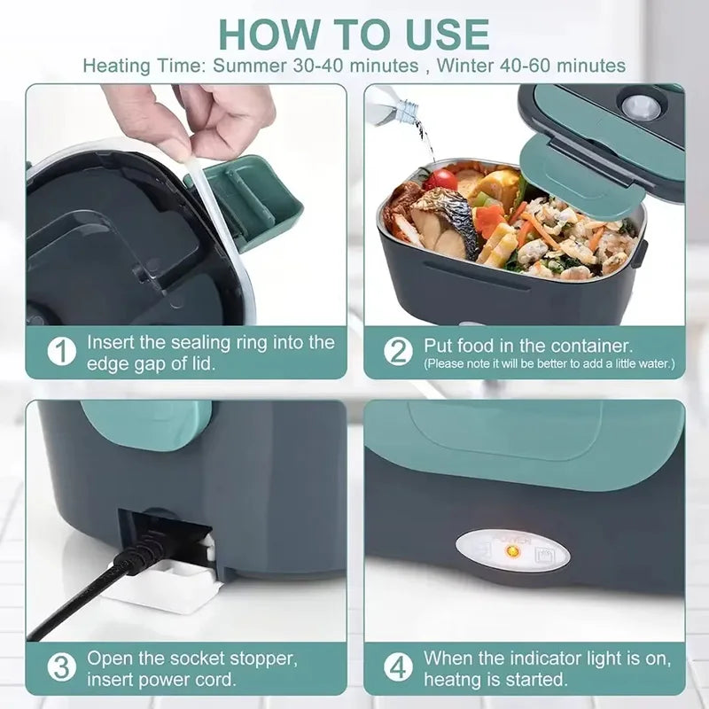 Gracefully Warm™ Electric Lunchbox – Portable Heated Meal Carrier