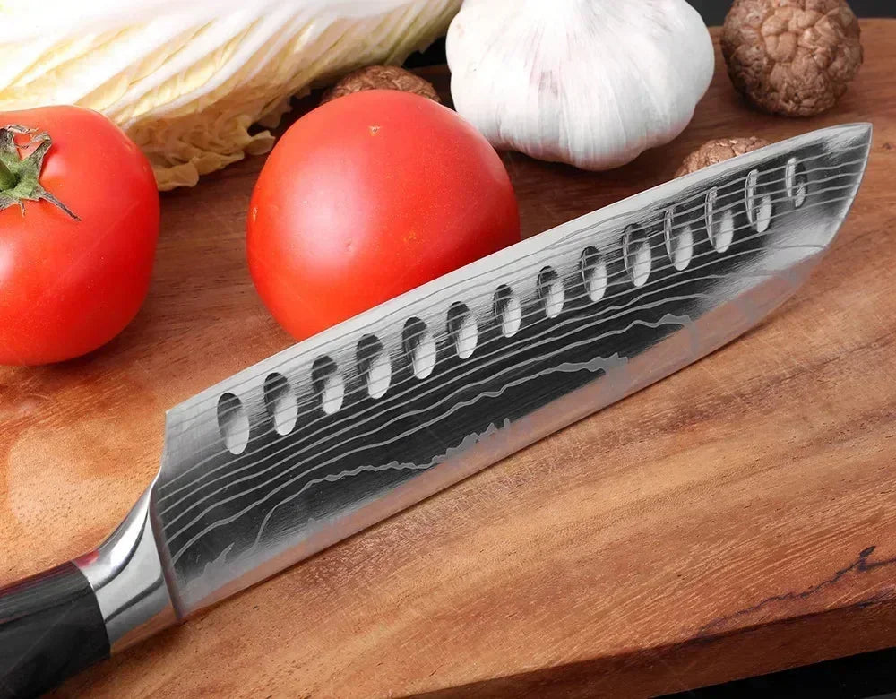 Gracefully Sharp™ Damascus-Style Chef Knife – Roast Ready Edition