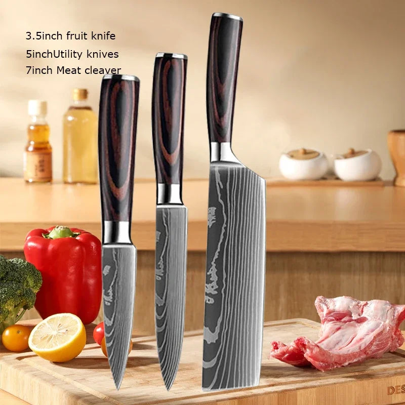 Gracefully Sharp™ Damascus-Style Chef Knife – Roast Ready Edition