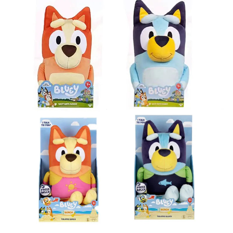 Bluey Talking Plush Toy Collection – Sound-Activated Cartoon Dogs (Gift Boxed)