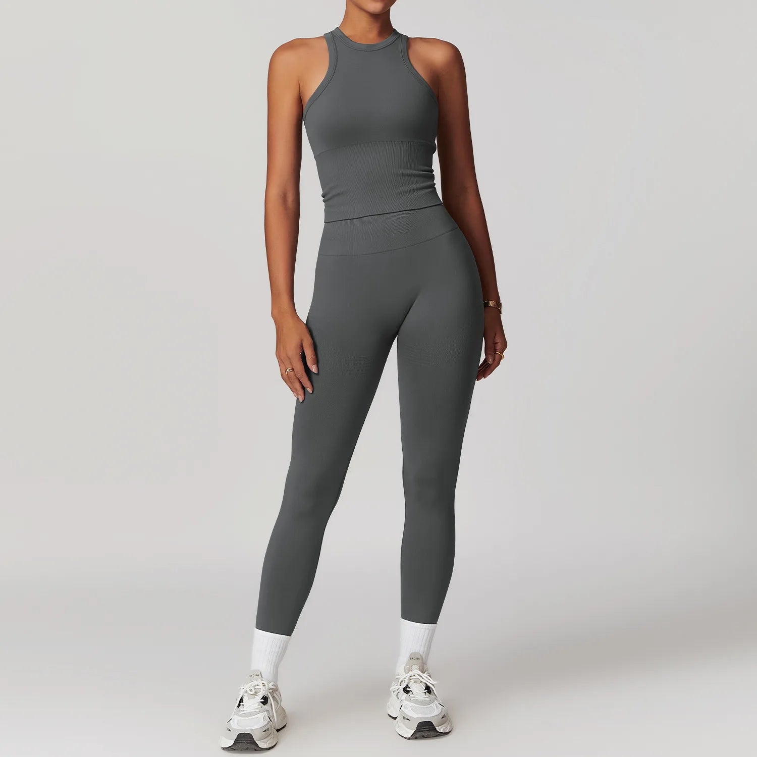 Glow & Go Seamless Women’s 2/3-Piece Gym Set – Long Sleeve Top, Sports Bra & High-Waist Leggings – Different Colors