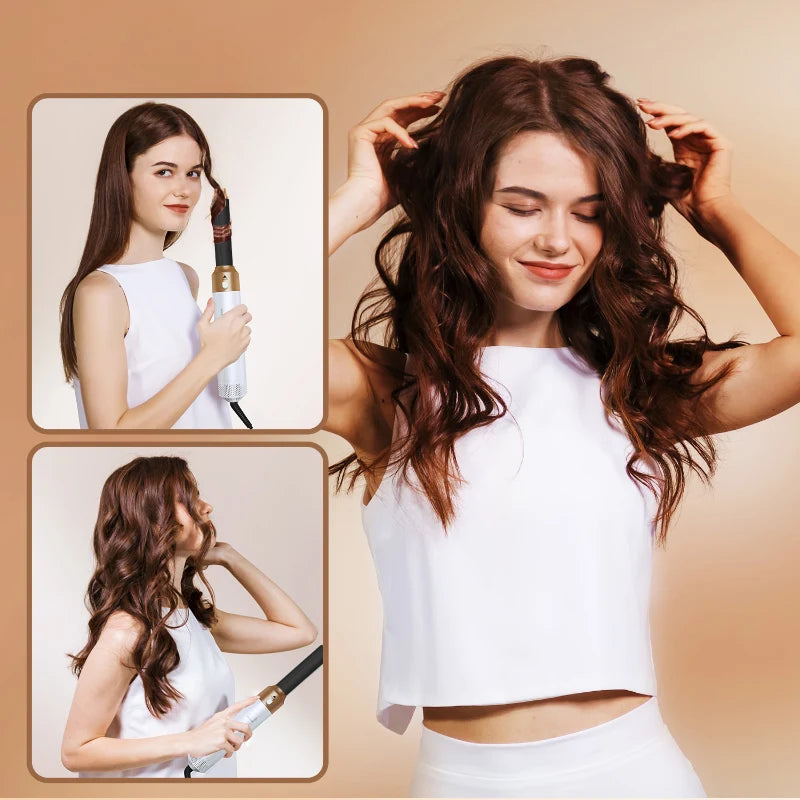 ✨ 5-in-1 Hair Styling Set – Volume, Curls & Shine Without the Heat Damage